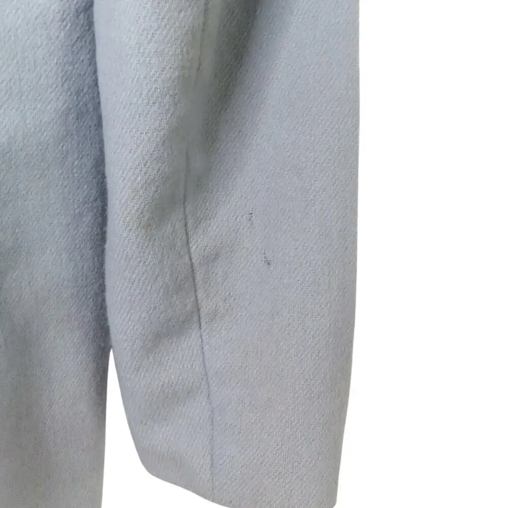 Stephanie Andrews 1970s Vintage Gray Blue Double-Breasted Wool Blazer Jacket 4 - Picture 3 of 6